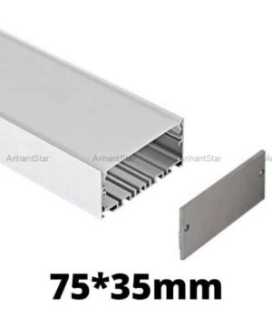 ArihantStar (75X35mm) Aluminium Profile Housing 3 Metre (Without Led And Without Driver)