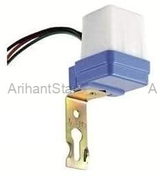 ArihantStar Waterproof 220 V Auto Day/Night on and Off Photocell, LDR Sensor Switch 6 A for Lighting (White)