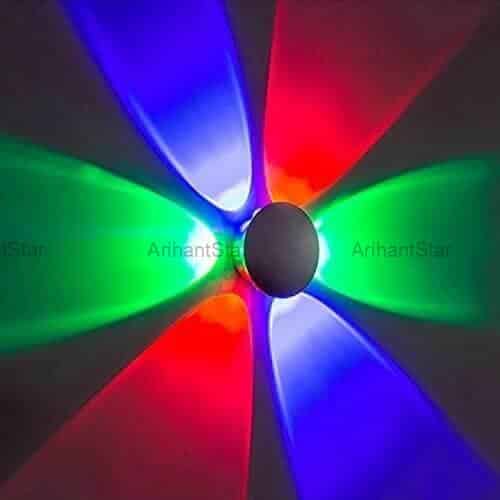 Arihant Star 6 Way Outdoor Wall Lights 6W For Garden, Hotel, Living Room Decorative Wall Lights (RGB Color)