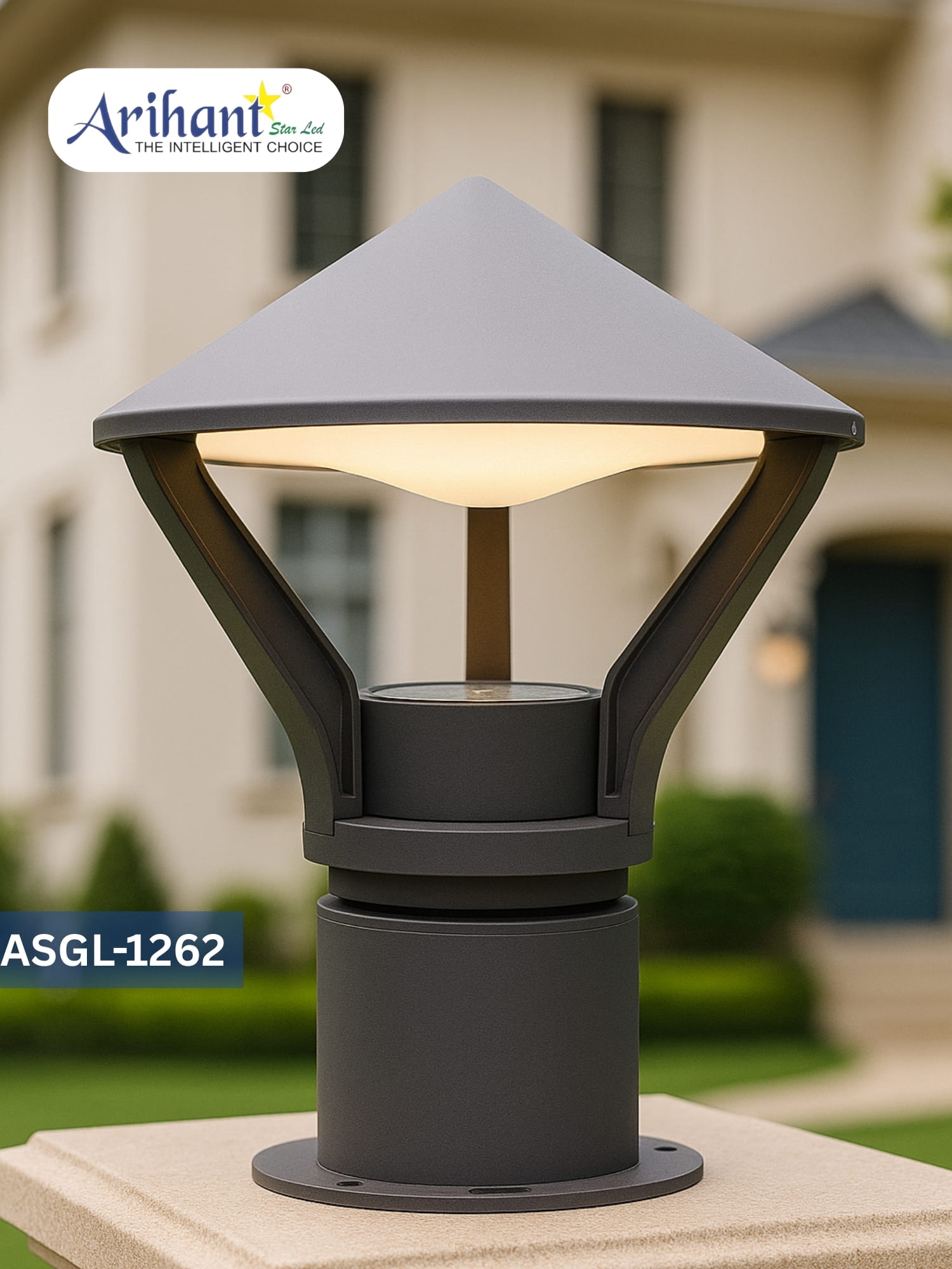 Arihant Star 15 Inch Grey Gate Pillar Light for Modern Home Entrance Arihant Star 15 Inch Grey Gate Pillar Light for Modern Home Entrance
