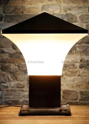 Arihant Star 10Inch Outdoor Pillar Modern Gate Light E-27 Holder Black Color India
