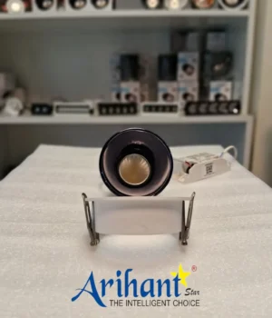 Arihant Star Trimless Cob Light 12W For False Ceiling Philips Driver, Body Color - (Black, White) With Black Reflector
