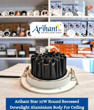 Arihant Star 10W Round Recessed Ceiling Spotlight Aluminium White Body For Bathroom, Kitchen, Home, Ceiling