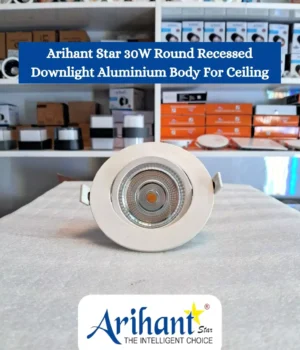 Arihant Star 20W Round Ceiling Recessed Spotlight Aluminium Body White Color Price For Home, Ceiling, Living Room, Kitchen, Bathroom