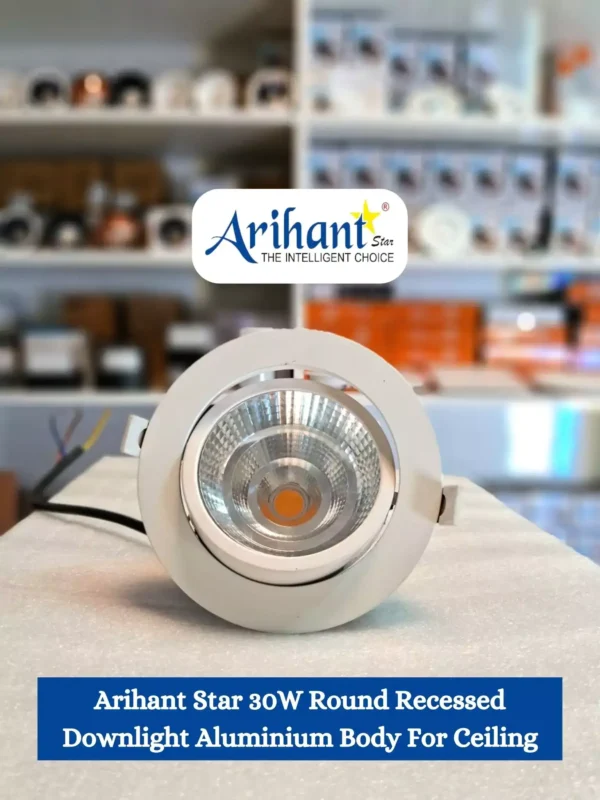 Arihant Star 30W Round Recessed Ceiling Downlight White Color Aluminium Body Price For Ceiling, Home, Living Room, Kitchen, Bathroom - Recessed Spotlight