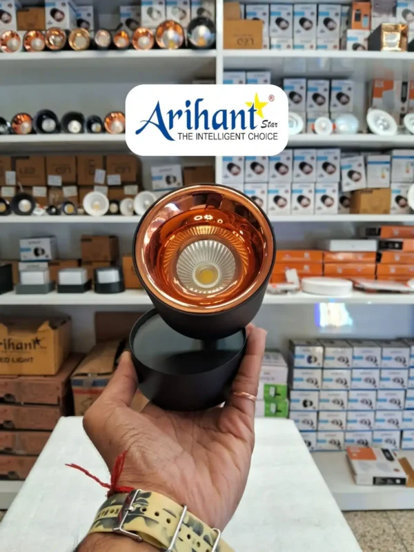 Arihant Star Cylinder Surface 18W Adjustable Wall Light Black 360 Degree For Ceiling, Showrooms, Office, Home