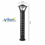 Arihant Star 39Inch Bollard Led Light WaterProof For Garden Aluminium Body For Outdoor Area - Graphite Grey With Warm White Color With E-27 Holder In India