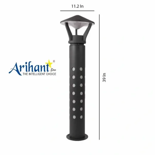Arihant Star 39Inch Bollard Led Light WaterProof For Garden Aluminium Body For Outdoor Area - Graphite Grey With Warm White Color With E-27 Holder In India