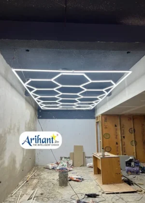 Lights for Garage Ceiling Showroom Hexagon Honey Comb Design