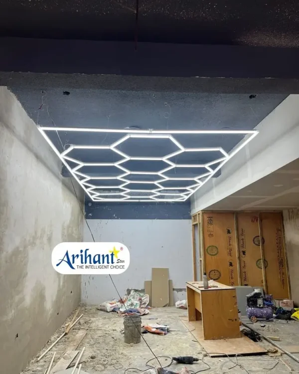 Lights for Garage Ceiling Showroom Hexagon Honey Comb Design