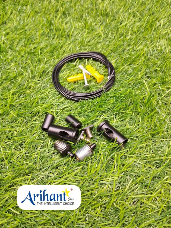 Arihant Star Hanging Clutch Wire For Lights In Black Color 1Meter Or Hanging Set With Accessories Adjustable
