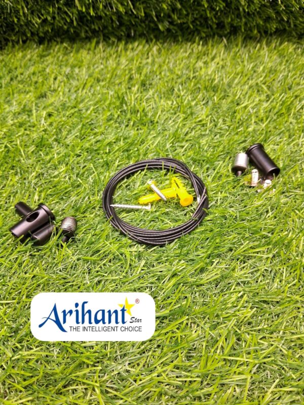 Hanging Set With Accessories Adjustable Hanging Clutch Wire For Lights In Black Color 1Meter
