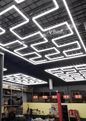 8ftx16ft S Shape Hanging Light For Car Garage Or Showroom 620W - Easy Installation