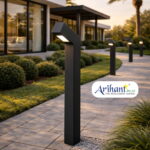 Arihant Star High Quality Bollard Light in Aluminium Grey for Garden & Resort Lighting