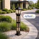 Designer Bollard Grey Light for Outdoor Garden & Pathway Lighting