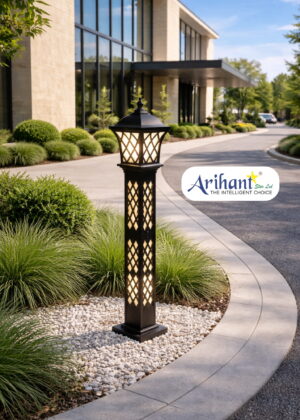 Designer Bollard Grey Light for Outdoor Garden & Pathway Lighting