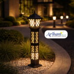 Designer Grey Bollard Light for Modern Outdoor Landscape Lighting