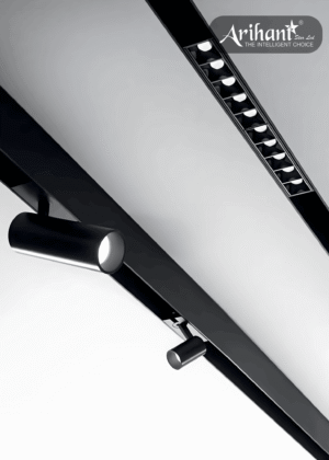 25mm Aluminium Magnetic Track in Black body